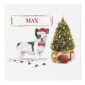 Cube Photo Chien de Noël Noir et Blanc (Droite)