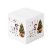 Cube Photo Chien de Noël Noir et Blanc (Angle arrière)