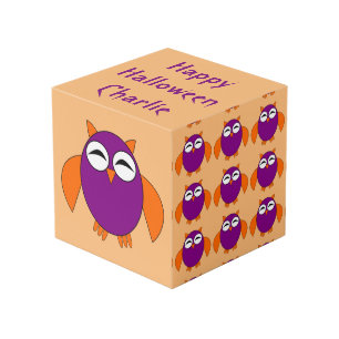 Cube Photo Chouette d'Halloween personnalisée