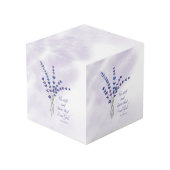 Cube Photo Christian Encouragement Lavande avec Écriture (Angle arrière)