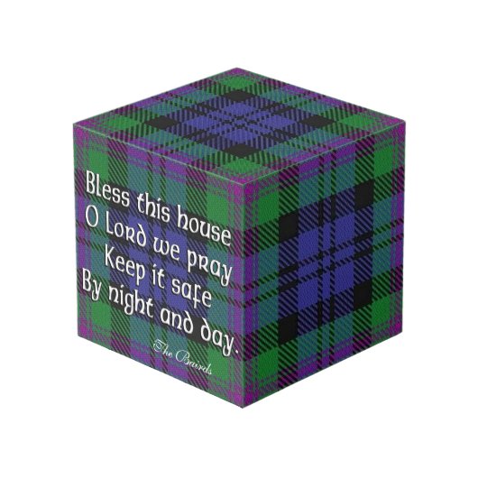 Cube Photo Clan Baird Maison Tartan Bénédiction (Angle devant)