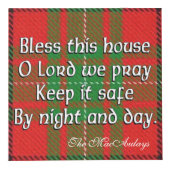 Cube Photo Clan MacAulay Tartan House Bénédiction (Devant)