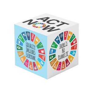 Cube Photo Climat. Objectifs mondiaux pour le développement d