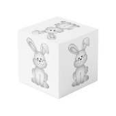 Cube Photo Clipart blanc de lapin (Angle arrière)