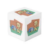 Cube Photo Clipart de chat et de poisson (Angle arrière)