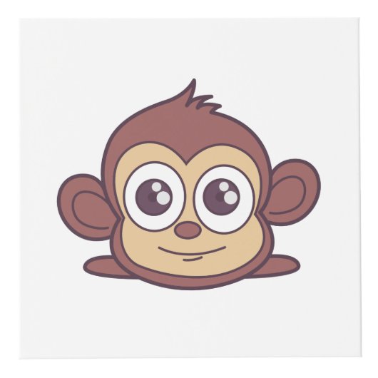 Cube Photo Clipart de singe mignon (Devant)