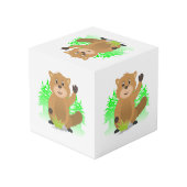 Cube Photo Clipart de taupe (Angle arrière)