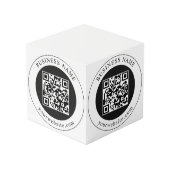 Cube Photo Code QR avec nom d'entreprise modifiable (Angle arrière)