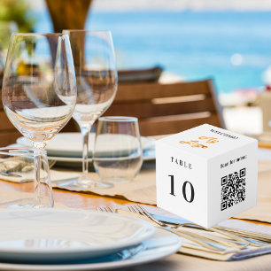 Cube Photo Code QR de numéro de table menu logo entreprise bl