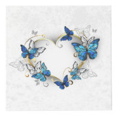 Cube Photo Coeur bijoux avec papillons Morpho (Devant)