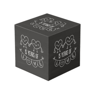 Cube Photo Coeurs de calèche-cadeaux du 15e anniversaire