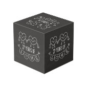 Cube Photo Coeurs de calèche-cadeaux du 27e anniversaire (Angle arrière)
