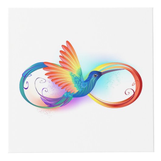 Cube Photo Colibri arc-en-ciel avec symbole Infinity (Droite)