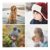 Cube Photo Collage de photo de monogramme d'aquarelle de vert (Droite)