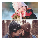 Cube Photo Collage de photo de monogramme d'aquarelle de vert (Devant)