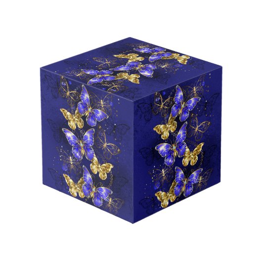 Cube Photo Composition avec papillons Sapphire (Angle arrière)
