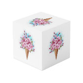 Cube Photo Cône rose Sakura crème glacée gaufre (Angle arrière)