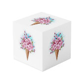 Cube Photo Cône rose Sakura crème glacée gaufre (Angle devant)