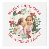 Cube Photo Couronne de fleurs Joyeux Noël photo de vacances (Devant)