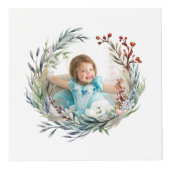 Cube Photo Couronne de Noël, feuilles verts et baies photo (Devant)