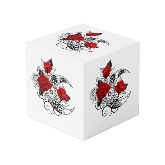 Cube Photo Croissant mécanique avec roses rouges (Angle devant)