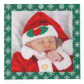 Cube Photo Custom Photos Santa Baby Green With Snowflakes SQ (Devant)