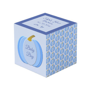 Cube Photo Cute Blue Baby Boy Citrouille Faire-part de naissa