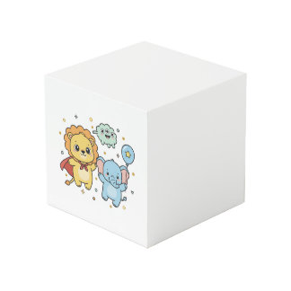 Cube Photo Cute Superhero Lion and Elephant Friends Cartoon