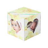 Cube photo de Pâques patiné Floral Imaginaire (Angle arrière)