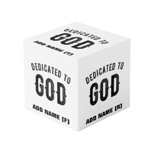 CUBE PHOTO DÉDIÉ À DIEU COOL PERSONNALISABLE NOIR TEXTE
