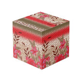 Cube Photo Design de tissu complexe avec motifs floraux (Angle arrière)