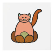 Cube Photo dessin animé de chat Brown (Devant)