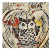 Cube Photo Dessin de hibou (Devant)