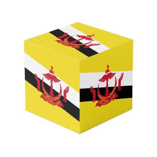 Cube Photo Drapeau de Brunei (Angle devant)