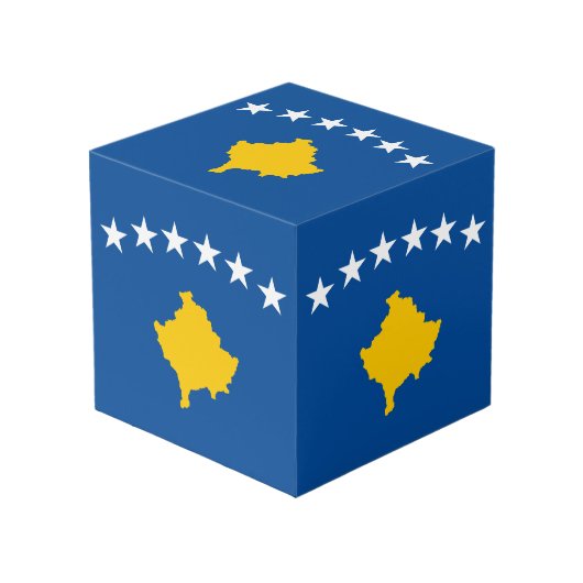 Cube Photo Drapeau de Kosovo (Angle devant)