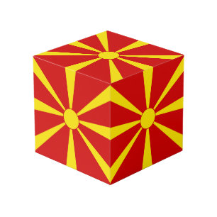 Cube Photo Drapeau de la Macédoine du Nord