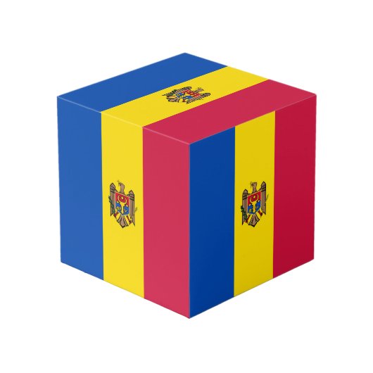 Cube Photo Drapeau de la Moldavie (Angle devant)