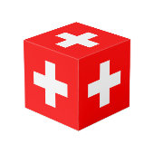 Cube Photo Drapeau de la Suisse (Angle arrière)