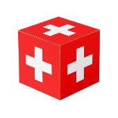 Cube Photo Drapeau de la Suisse (Angle devant)