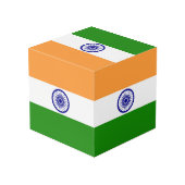 Cube Photo Drapeau de l'Inde (Angle arrière)