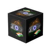 Cube Photo Drapeau de l'Inde (Angle arrière)