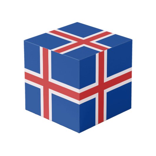 Cube Photo Drapeau de l'Islande (Angle arrière)