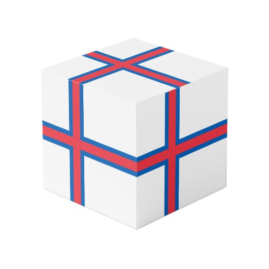 Cube Photo Drapeau des îles Féroé (Angle devant)