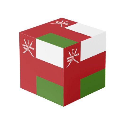 Cube Photo Drapeau d'Oman (Angle devant)