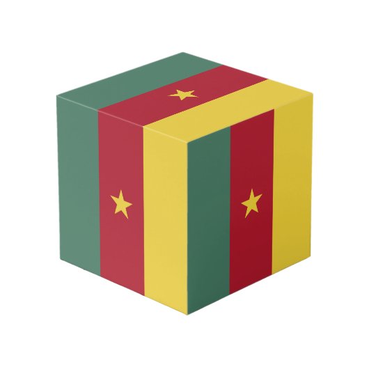Cube Photo drapeau du Cameroun (Angle devant)