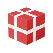 Cube Photo Drapeau du Danemark (Angle devant)