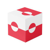 Cube Photo Drapeau du Groenland (Angle arrière)