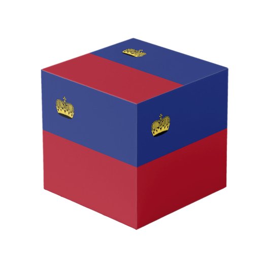 Cube Photo Drapeau du Liechtenstein (Angle devant)