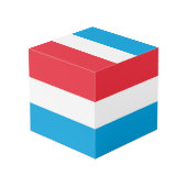 Cube Photo Drapeau du Luxembourg (Angle arrière)