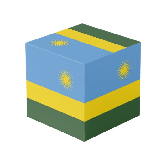 Cube Photo Drapeau du Rwanda (Angle arrière)